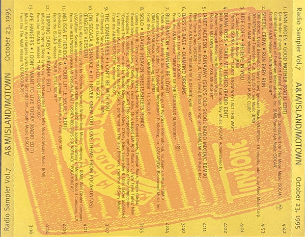 Various / A&M/Island/Motown Radio Sampler Vol. 7 (October 23, 1995) - CD Used (discogs)