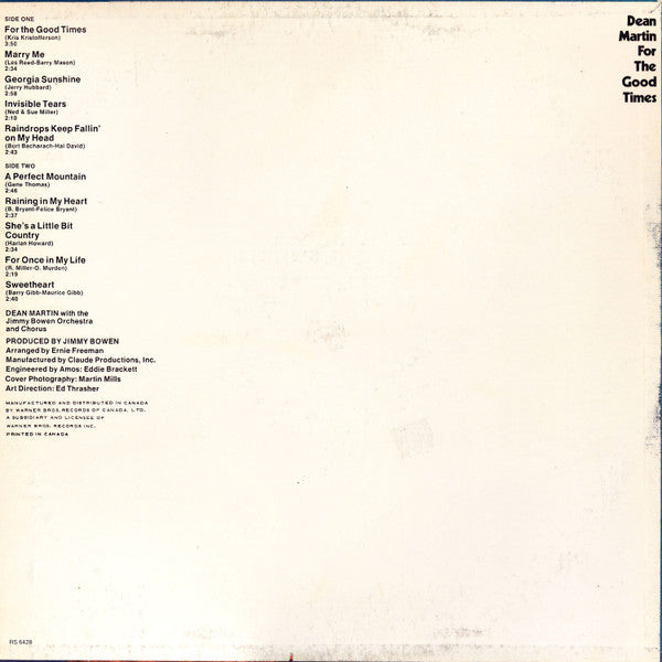 Dean Martin / For The Good Times - LP USED