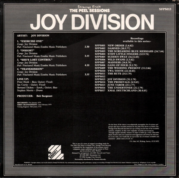 Joy Division / The Peel Sessions - 12" (Used)