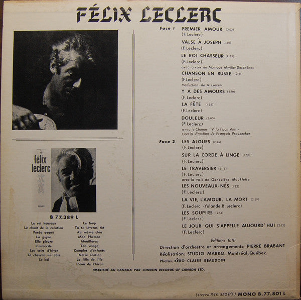 Félix Leclerc / Félix Leclerc - LP USED