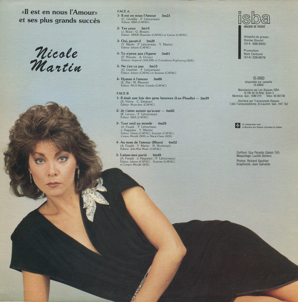 Nicole Martin / Il Est En Nous L'Amour Et Ses Plus Grands Succès - LP USED
