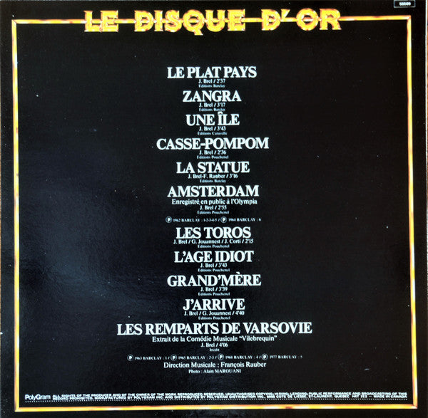Jacques Brel / Le Disque D'Or Volume 2 - LP USED