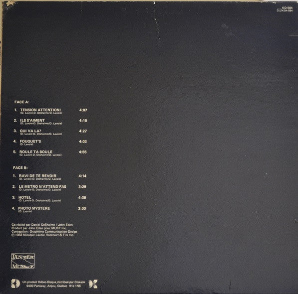 Daniel Lavoie / Tension Attention - LP Used
