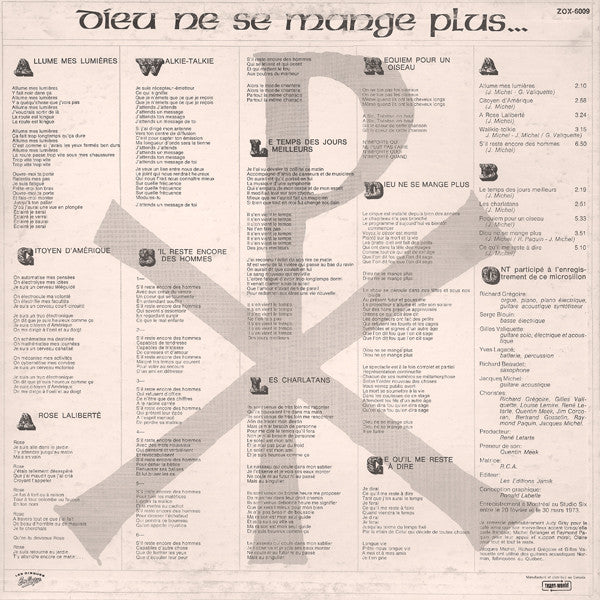 Jacques Michel / Dieu Ne Se Mange Plus... - LP USED
