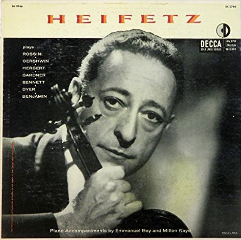 Heifetz / Accompagnements au piano par Emanuel Bay et Milton Kaye - LP usagé
