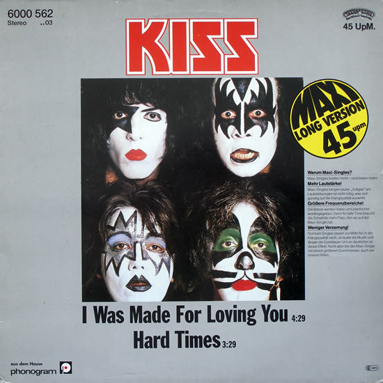 Kiss / I Was Made For Loving You - LP Used 12''