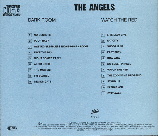 The Angels / Dark Room + Watch The Red - CD