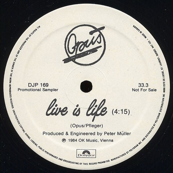Opus / Live Is Life - LP 12'' Used