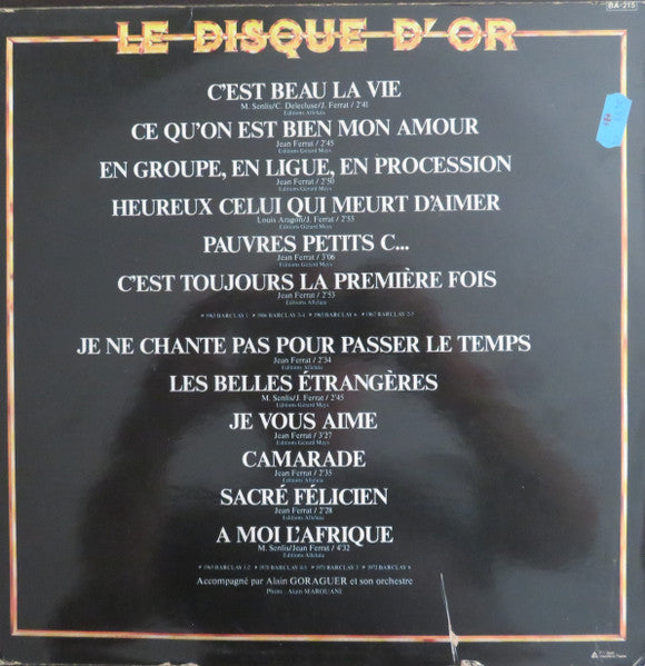Jean Ferrat / Le Disque D'Or... Volume 3 - LP Used