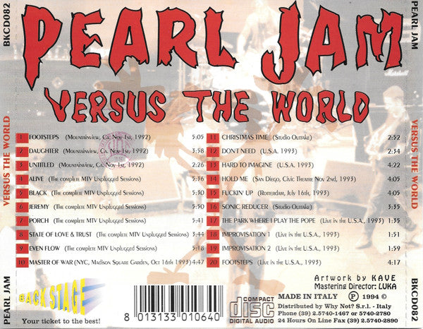 Pearl Jam / Versus The World - CD (Used)