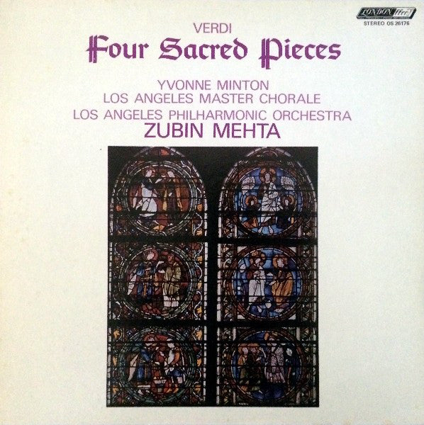 Verdi* - Yvonne Minton, Los Angeles Master Chorale, Los Angeles Philharmonic Orchestra, Zubin Mehta / Four Sacred Pieces - LP (used)