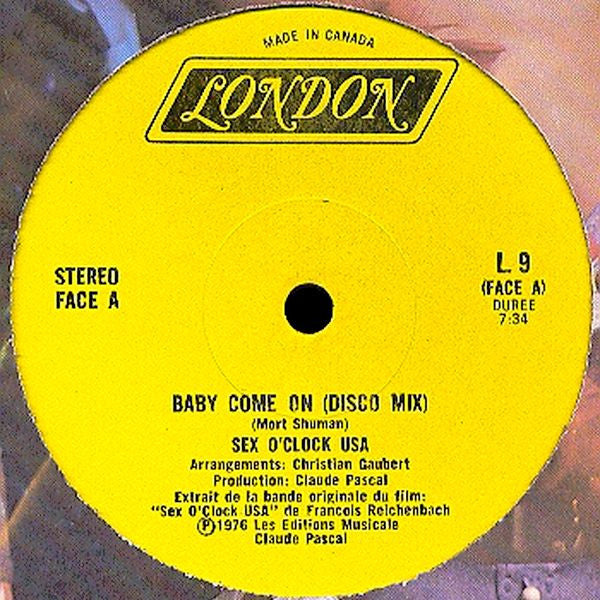 Sex O'Clock USA / Baby Come On (Disco Mix) - LP Used 12''