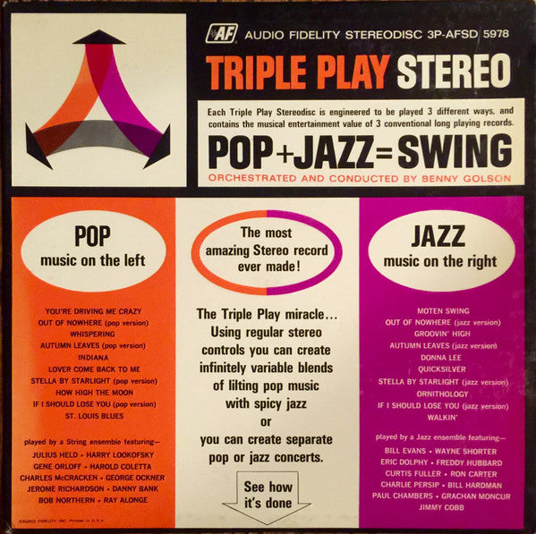 Benny Golson / Triple Play Stereo + Jazz = Swing - LP (used)