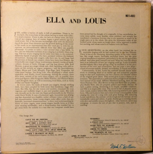 Ella Fitzgerald & Louis Armstrong / Ella And Louis - LP (Occasion)