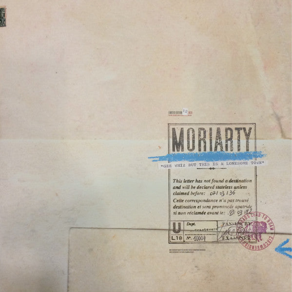 MoriArty / "Gee Whiz But This Is A Lonesome Town" - 2LP (COLORED)