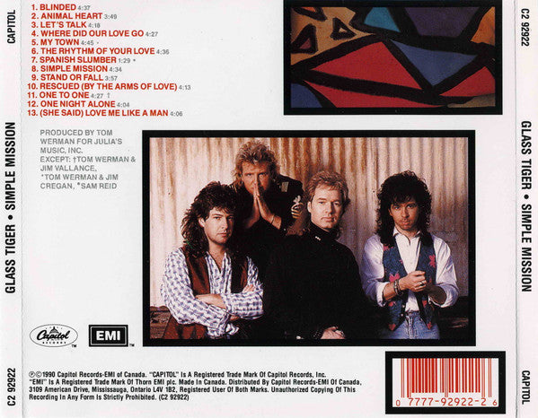 Glass Tiger / Simple Mission - CD (Used)