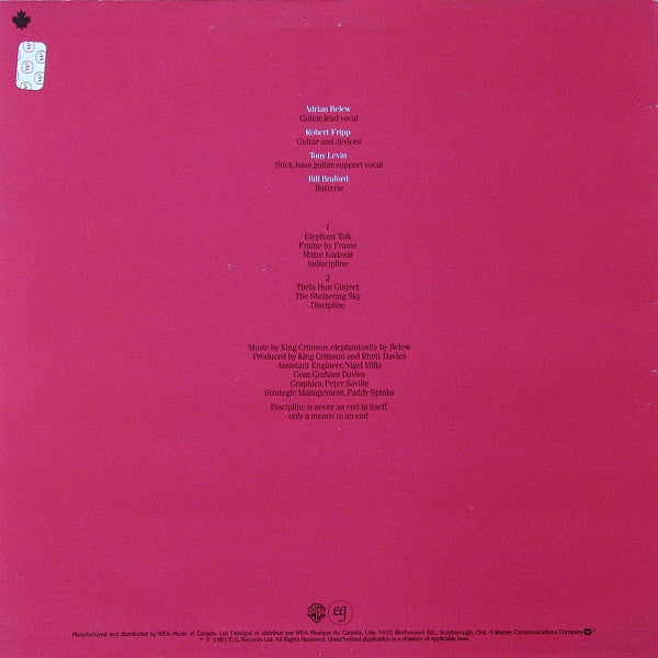 King Crimson / Discipline - LP Used
