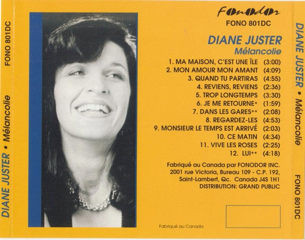 Diane Juster / Mélancolie - CD (Used)