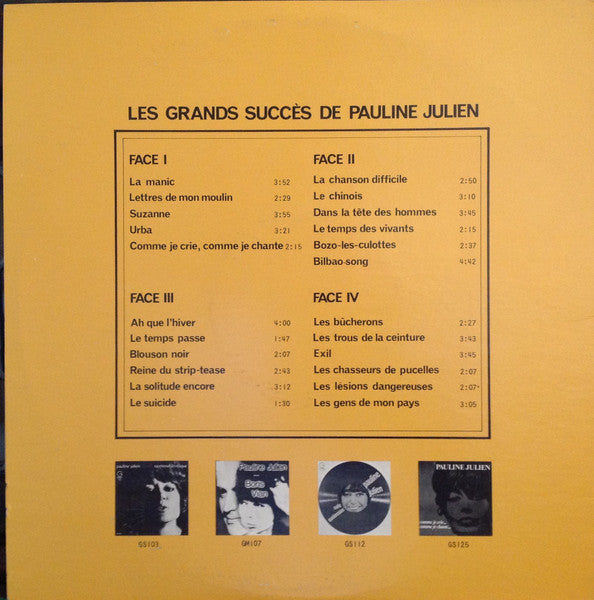 Pauline Julien / Les Grands Succès De Pauline Julien - 2LP Used