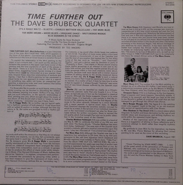 The Dave Brubeck Quartet / Time Further Out (Miro Reflections) - LP USED