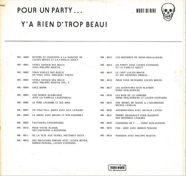 Roméo Pérusse, Lucien Stephanos, Lucien Boyer / Souvenirs Pornos - LP Used