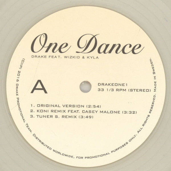 Drake Feat. WizKid, Kyla / One Dance - LP Used 12'' ROSE