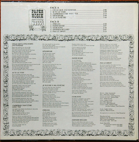 Chantal Et Rejean Massé / Paper Rosie - LP Used