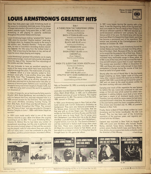 Louis Armstrong / Greatest Hits - LP (Occasion)