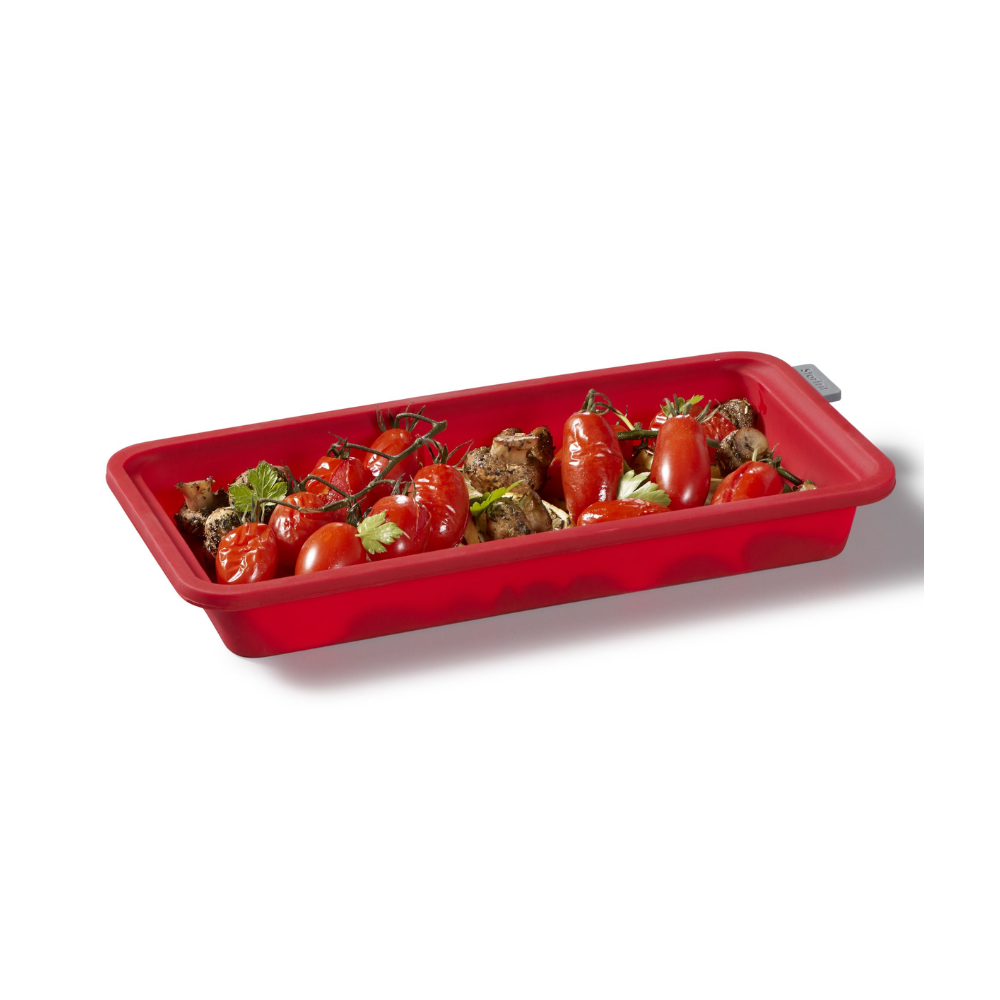 Plat de cuisson en silicone Starfrit avec armature métallique intégrée - moyen - rouge