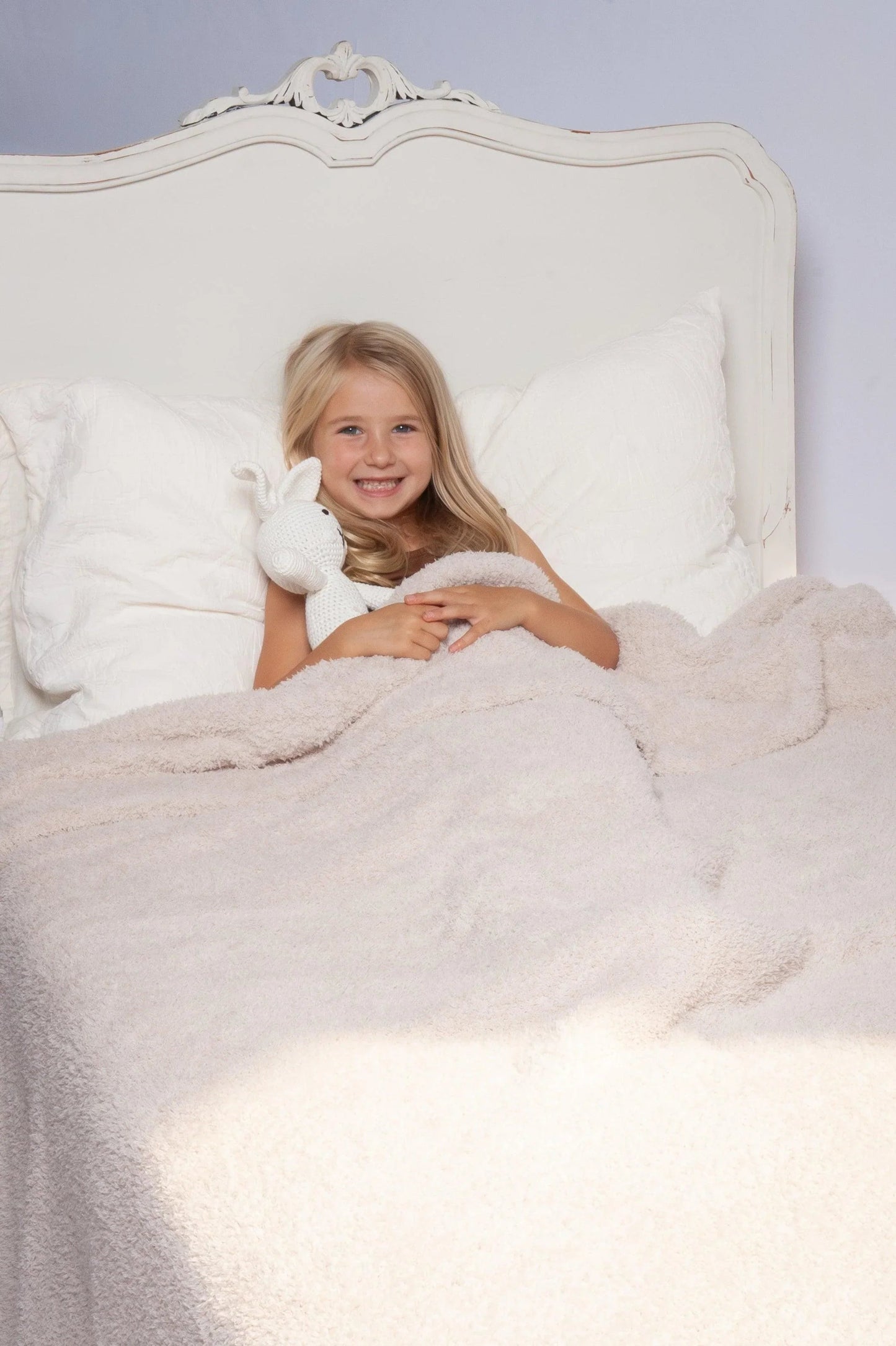 Blushing Beige Solid Double Layered Extended Throw