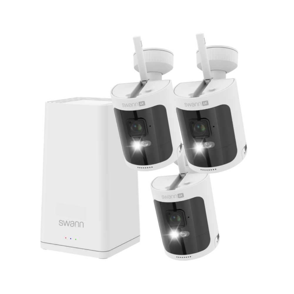 Swann AllSecure650 Wireless Security Camera System with 3 4K Wireless Cameras & Power Hub | SWNVK-AS4K650SD3