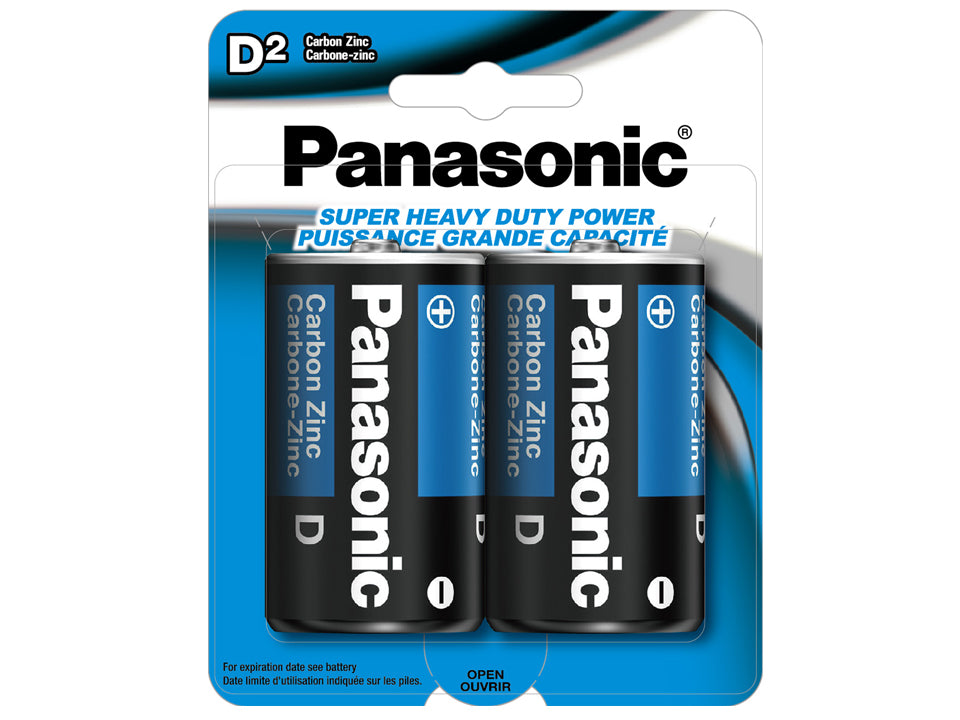 PANASONIC 2-Pack Type "D" Super HD Batteries - UM1NPA2BCA