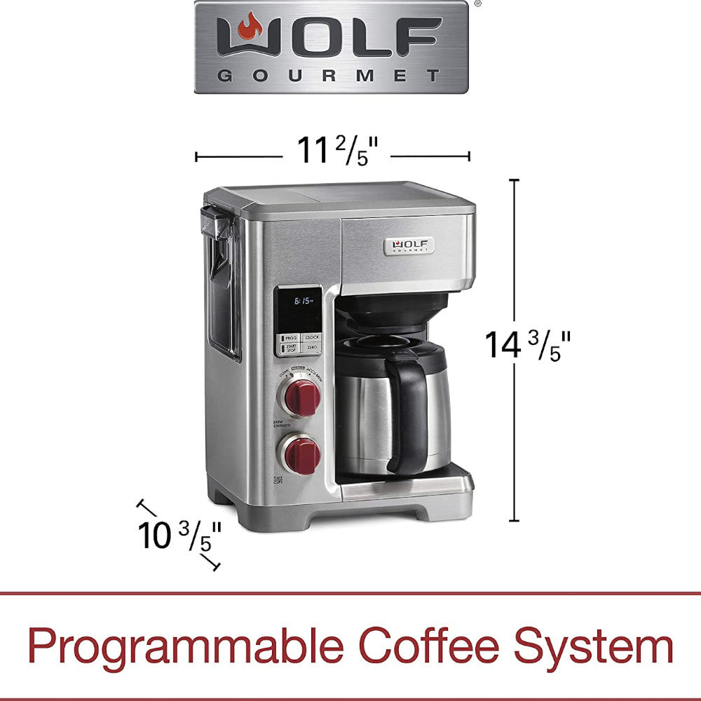 WOLF Gourmet Programmable Coffee Maker System - Factory serviced with 1 year warranty - WGCM100S