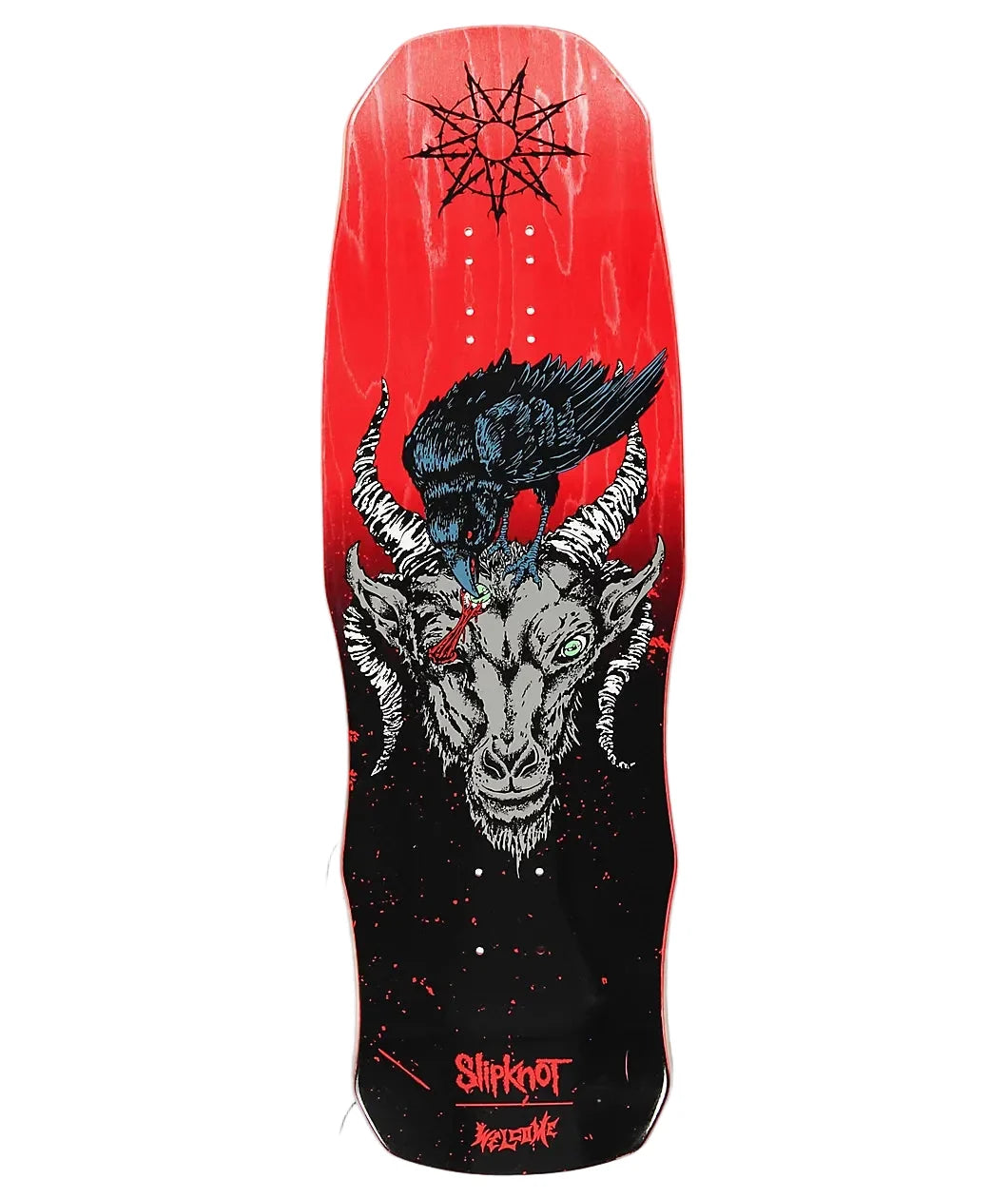 Welcome x Slipknot 'Spit It Out On Dark Lord' Shaped Skateboard Deck - Red