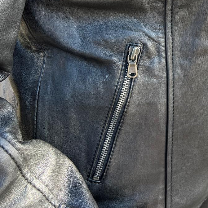 BOL Women's Lamb Leather Biker Style Jacket with Asymmetrical Zip