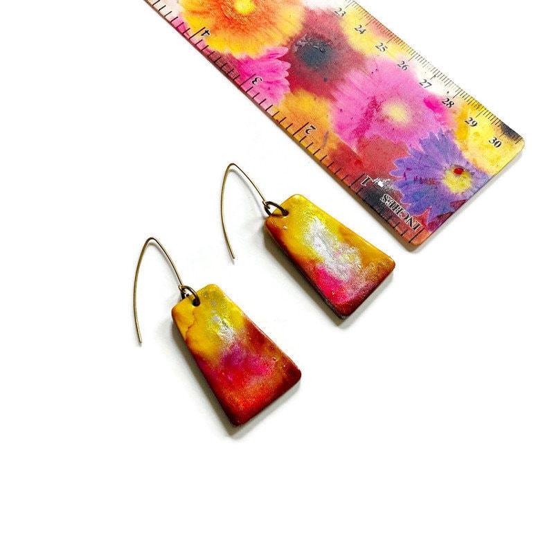 Abstract Alcohol Ink Dangle Earrings
