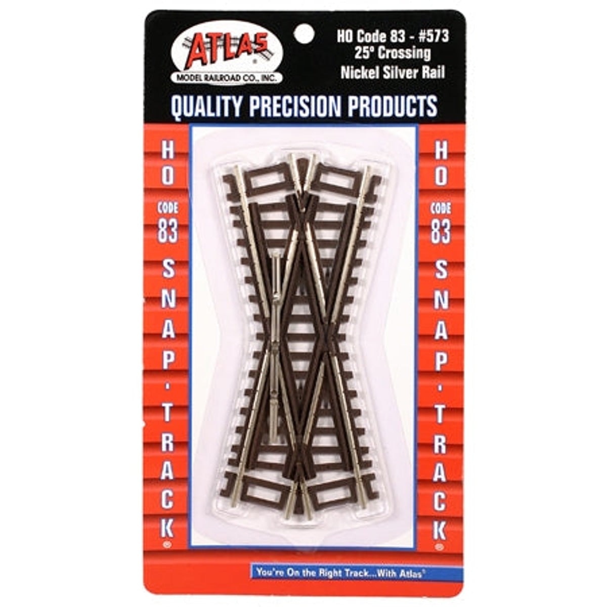 Atlas 573 HO Code 83 25° Crossing Brown Ties Nickel Silver NIB