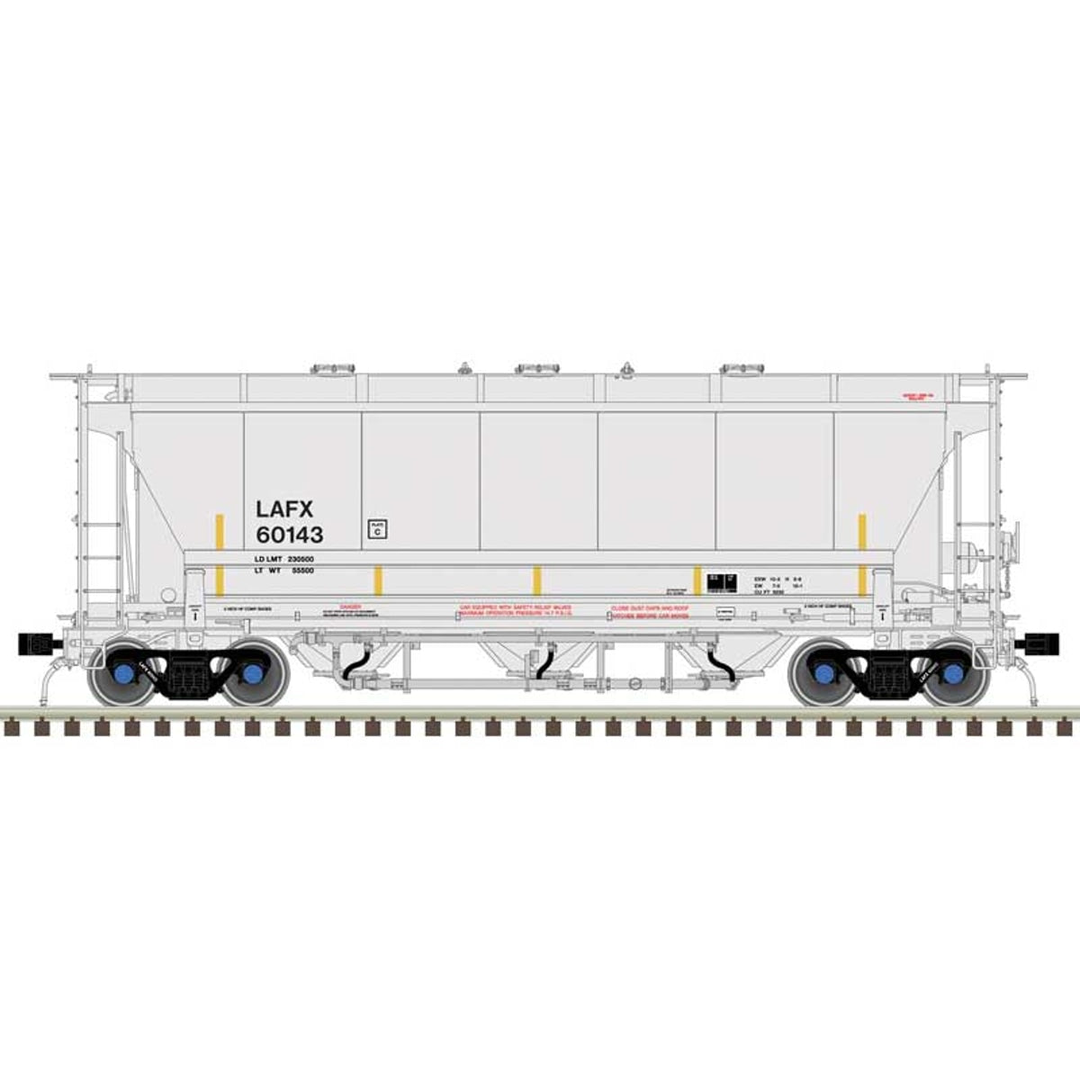 Atlas HO Trinity 3230 3-Bay Covered Hopper LAFX #60164