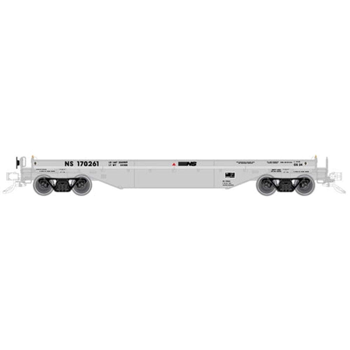 Atlas Master Line 20005615 HO 42' Coil Steel Car with Fishbelly Side Sill No Cover Norfolk Southern #170159 Class CS 24 Gray NIB RTR