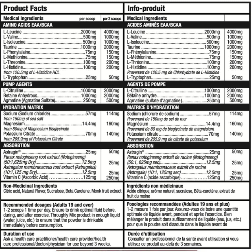 Bull Nutrition AMINO XPLODE (EAA/BCAA/Hydration), 60/30 Servings