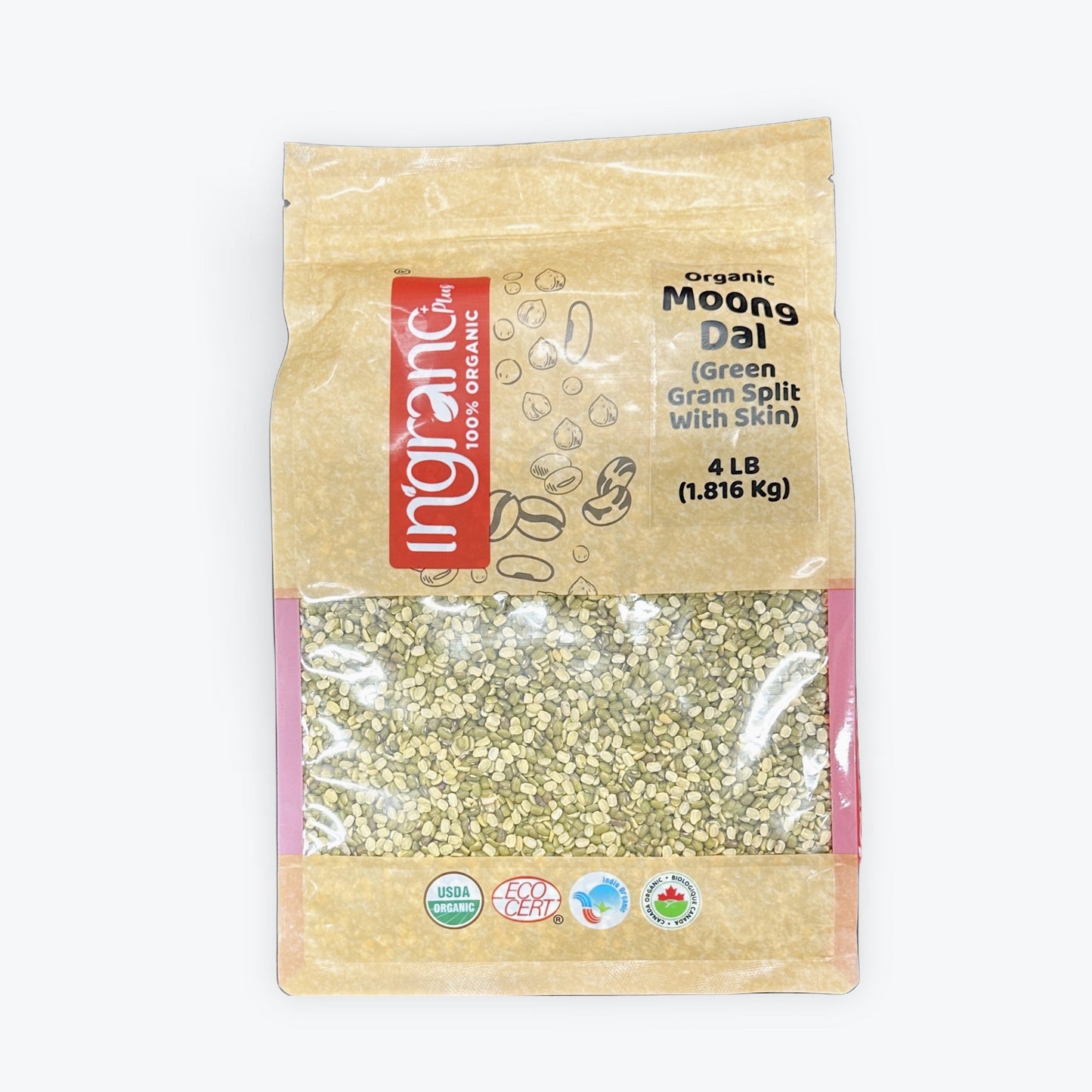 Ingrano Organic Moong Dal Split 4Lb