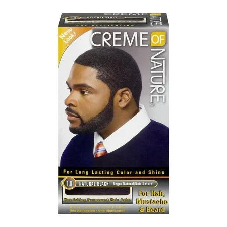 CREME OF NATURE COLORATION PERMANENTE NOURRISSANTE POUR CHEVEUX NOIR NATUREL 1.0