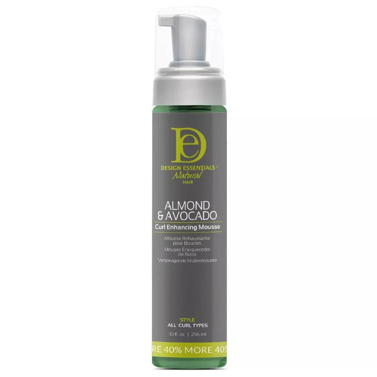 MOUSSE EXHAUSTEUR DE BOUCLES AMANDE ET AVOCAT DESIGN ESSENTIALS 10OZ