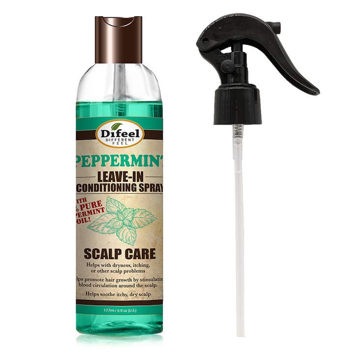 DIFEEL Spray revitalisant sans rinçage à la menthe poivrée pour le cuir chevelu 6 OZ