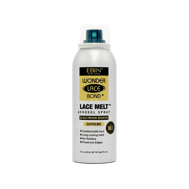 EBIN SUPREME WONDER LACE BOND LAQUE AÉROSOL FONDANTE POUR DENTELLE ARGENTÉE 2,7 OZ