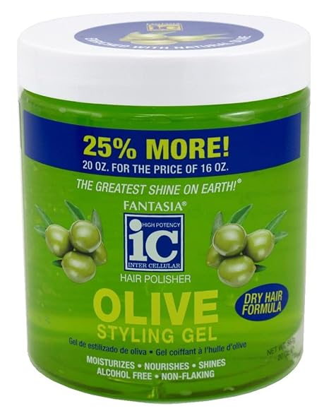 FANTASIA IC GEL COIFFANT NATUREL À L'HUILE D'OLIVE 20 OZ