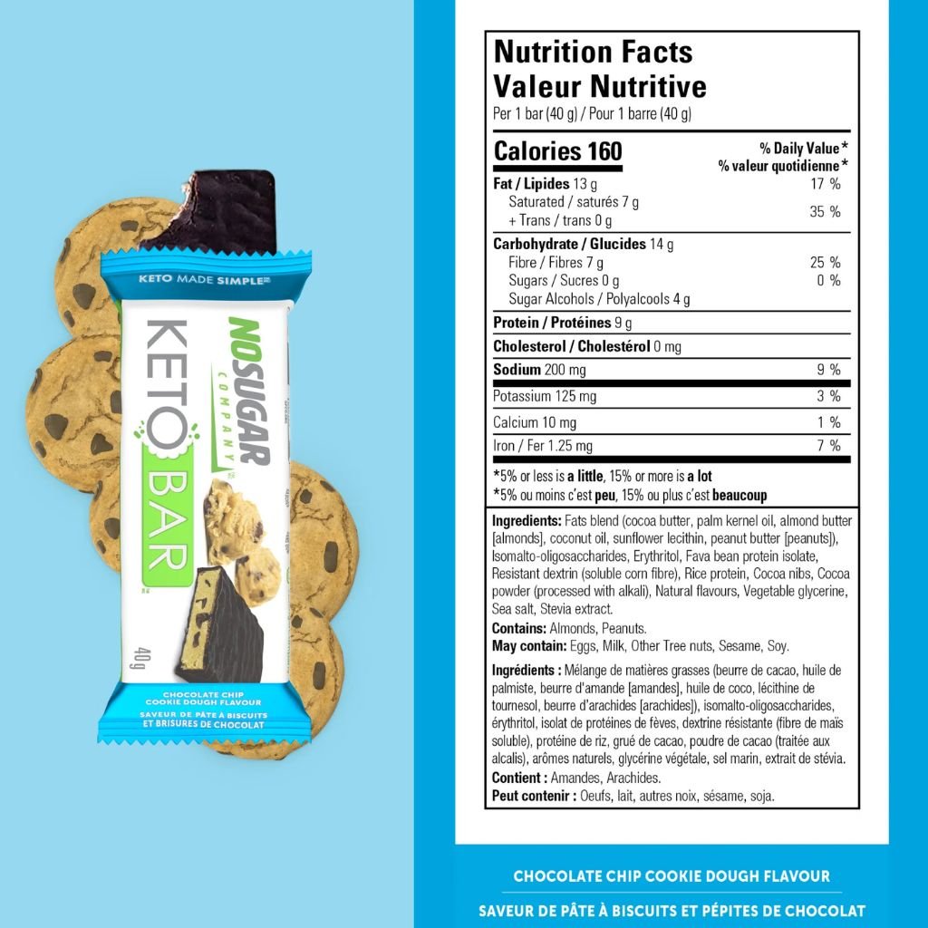 No Sugar Company KETO BAR Variety Pack, 40g x 12 Bars