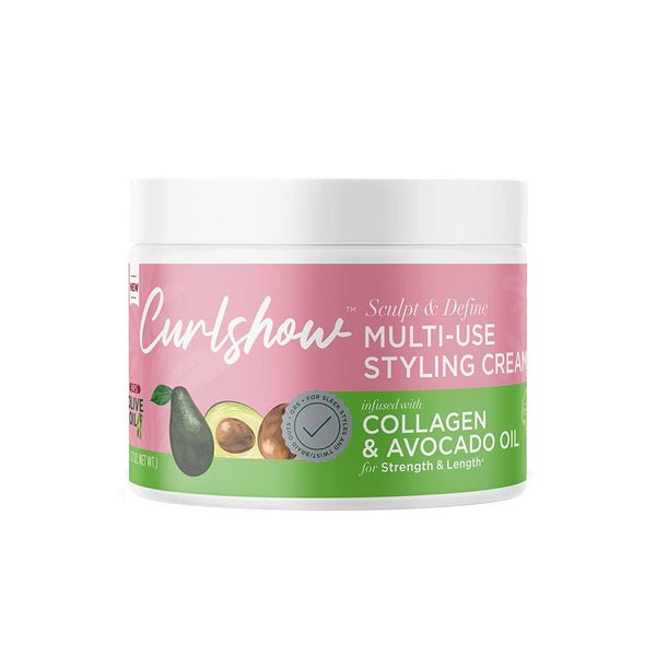 ORS Olive Oil Curlshow Crème Coiffante Multi-Usages Infusée au Collagène et à l'Huile d'Avocat pour la Force et la Longueur 340 g