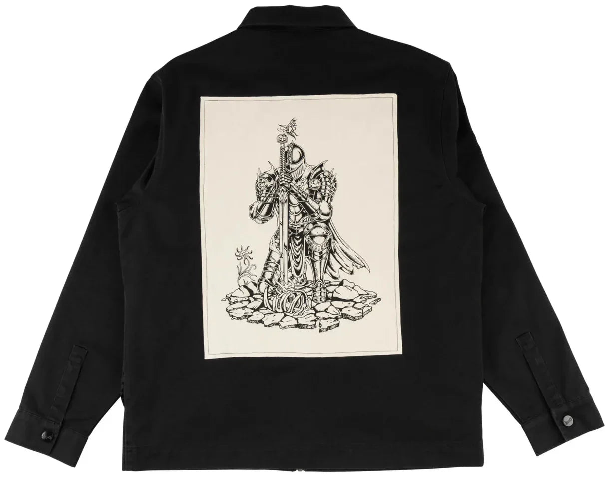 Welcome 'Paladin W/ Patch' L/S Twill Zip Shirt - Black