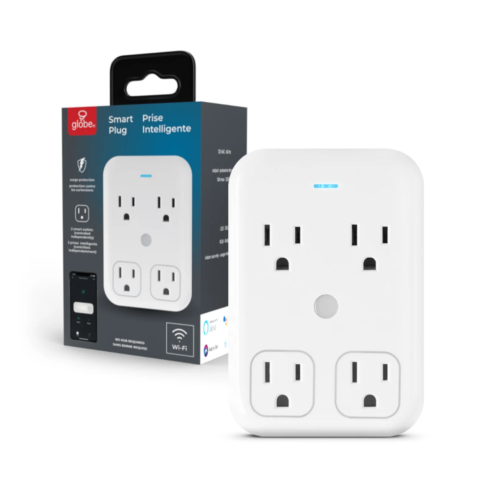 Prise intelligente Globe 4 sorties, blanc (50228)